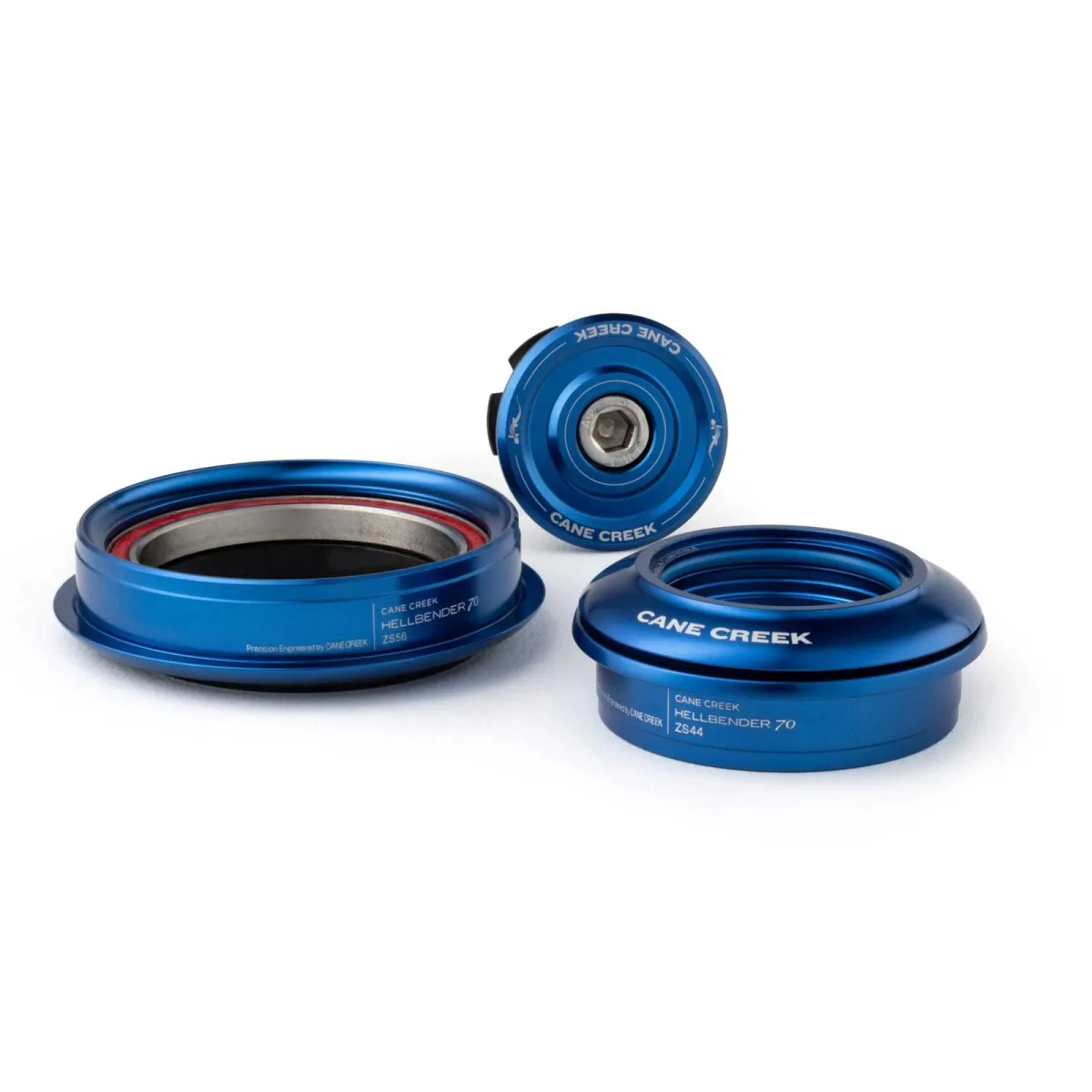 Cane Creek Hellbender 70 Headset Tapered 1 1/8 - 1.5 inches | ZS44/28.6 - ZS56/40 Cap 8mm blue