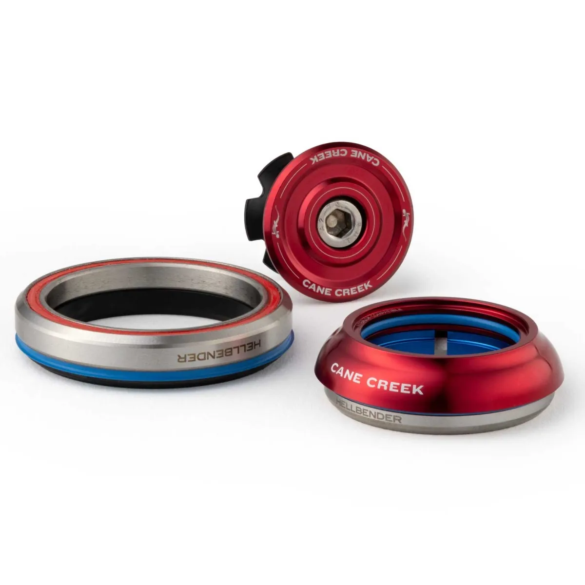 Cane Creek Hellbender 70 Headset Tapered 1 1/8 - 1.5 inches | IS41/28.6 - IS52/40 Cap 9mm red