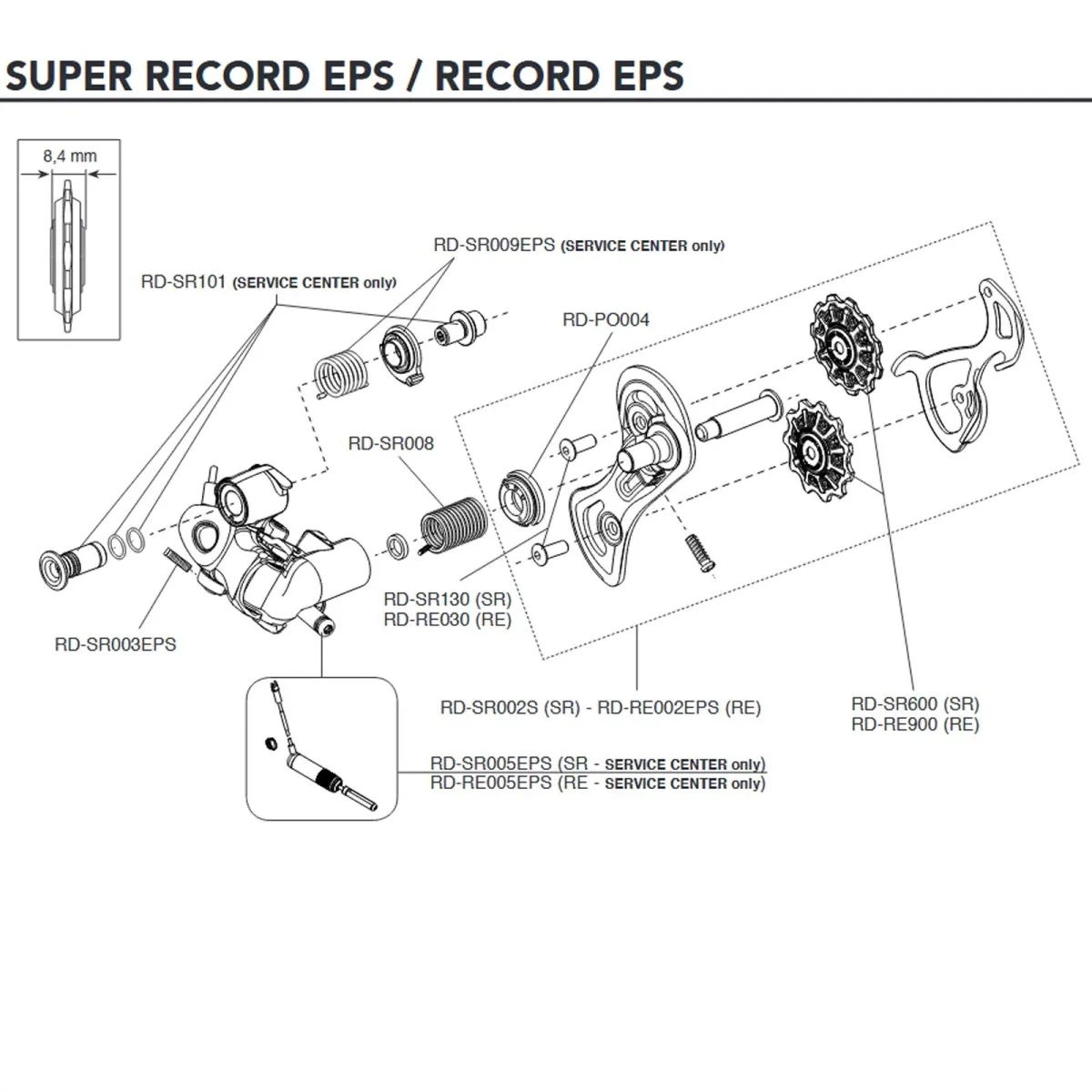 Campagnolo Super Record / Record EPS 11-speed rear derailleur spare part RD-SR101 | Mounting bolt