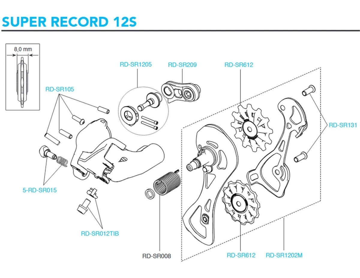 Campagnolo Super Record 12s Rear Derailleur Spare Part RD-SR012TIB | Cable clamp disc + screw