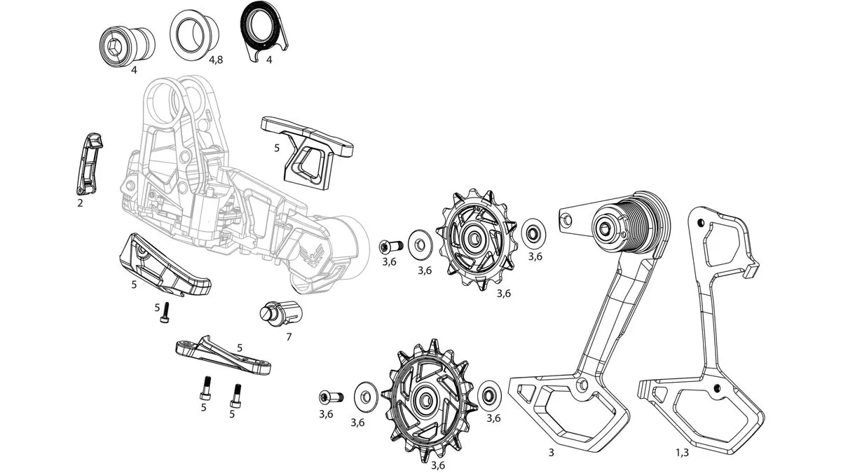 Sram GX Eagle / X0 Eagle Transmission Rear Derailleur Spare Part | Setup Key Cage Lock