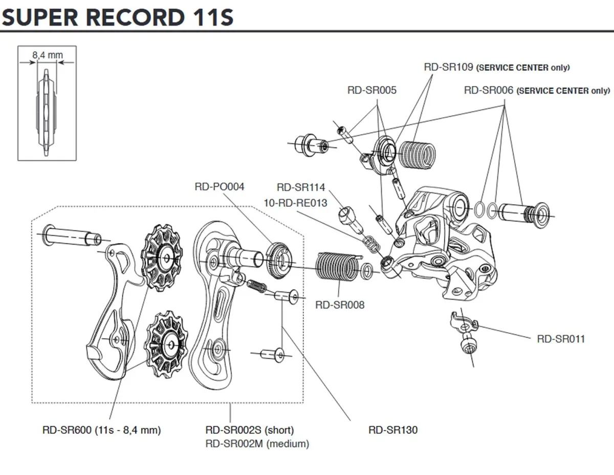Campagnolo Super Record 11s Rear Derailleur Spare Part RD-SR005 | Stop Screws