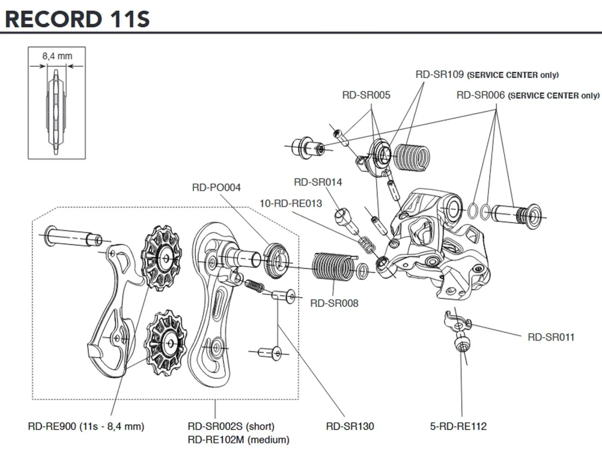 Campagnolo Record 11s Rear Derailleur Spare Part RD-RE013 | Spring for cable adjustment screw, 1 piece