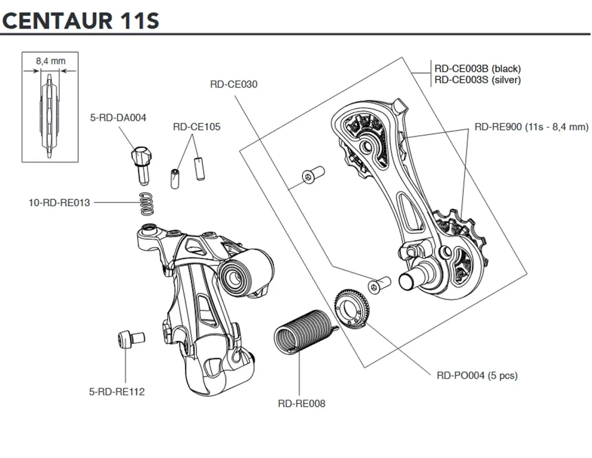 Campagnolo Centaur 11s Rear Derailleur Spare Part RD-CE105 | Stop Screws