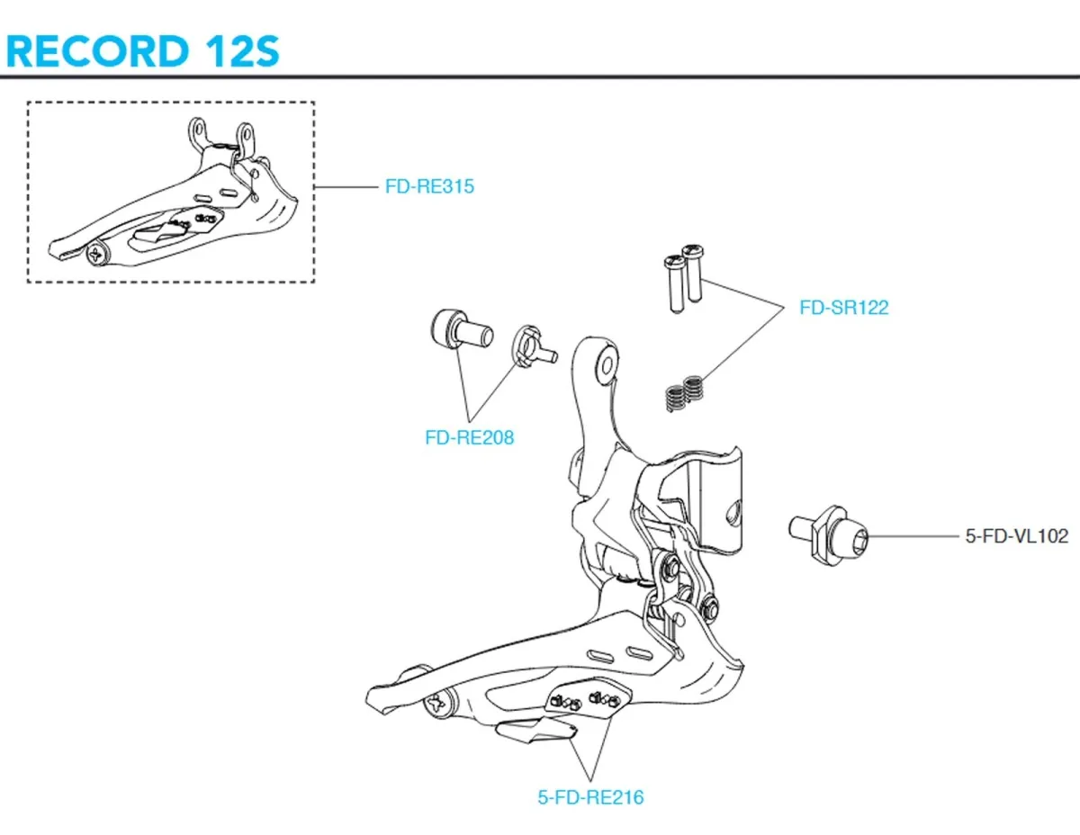 Campagnolo Super Record 12s Front Derailleur Spare Part FD-SR122 | Limit Screws + Springs (2 pieces)