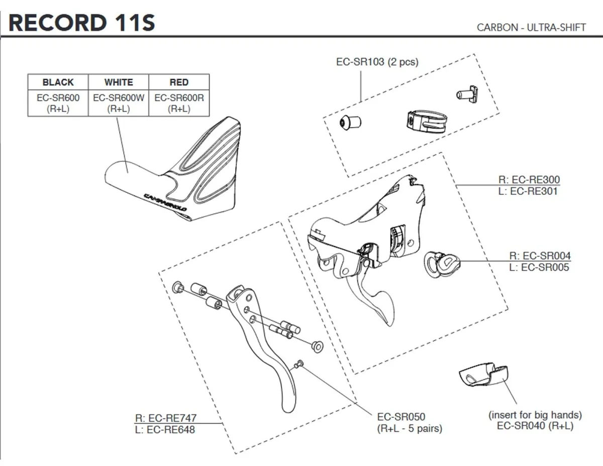 Campagnolo Brake/Shift Lever Spare Part EC-SR103 | Clamp + Screw (2 pieces)