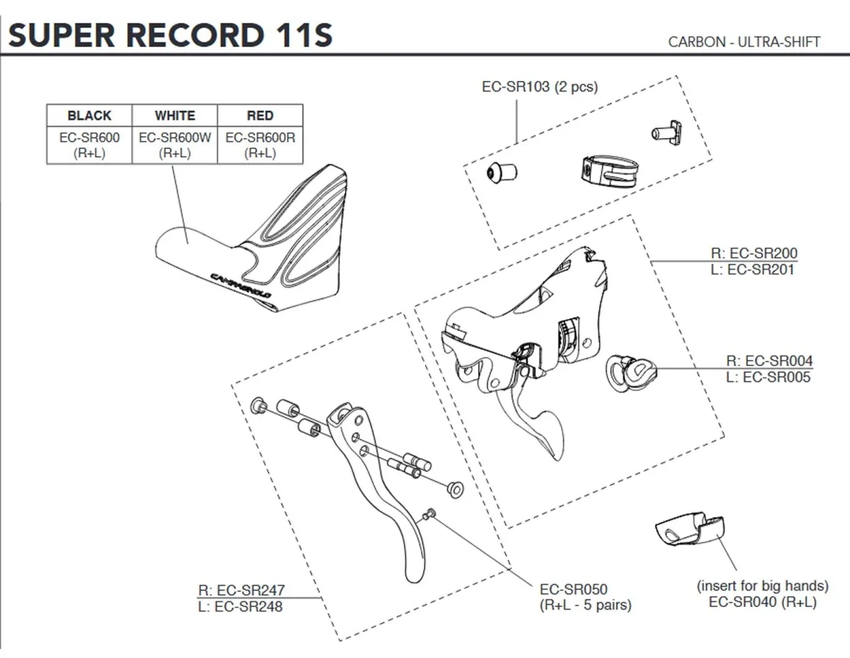 Campagnolo Brake/Shift Lever Spare Part EC-SR103 | Clamp + Screw (2 pieces)