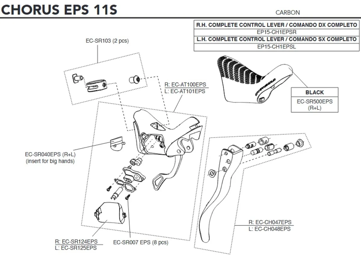 Campagnolo EPS 11s Brake/Shift Lever Spare Parts Set EC-SR124EPS | Right-hand end cap