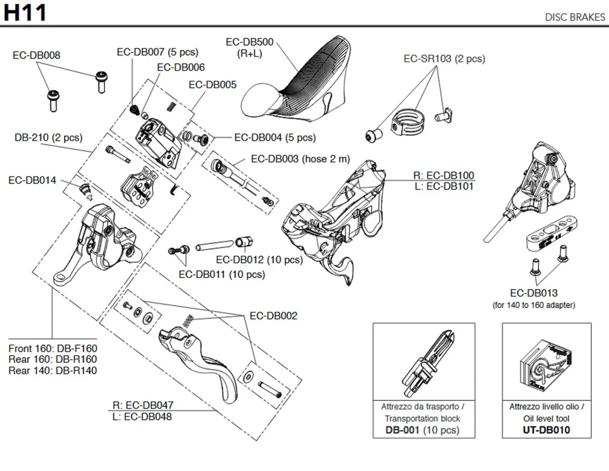 Campagnolo Brake and Shift Lever Spare Parts Set EC-DB002 | Brake Lever Mounting Kit