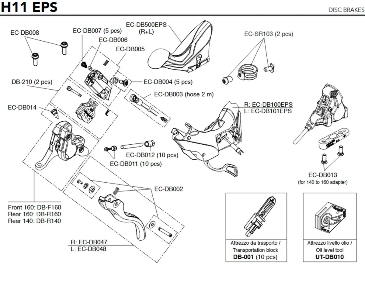 Campagnolo Brake/Shift Lever Spare Part EC-DB008 | Front brake caliper mounting bolts