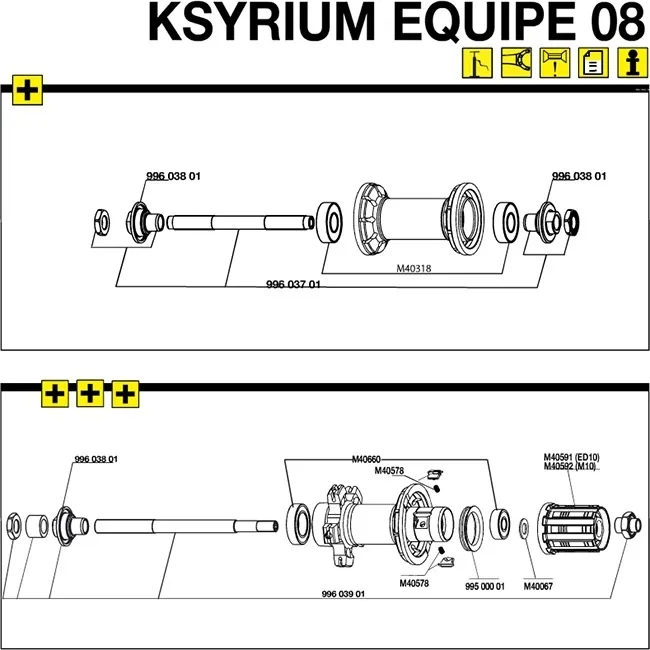 Mavic hub bearings, type 608+6001 | Rear wheel FTS-L 8mm | 8x22x7/12x28x8mm set of 2