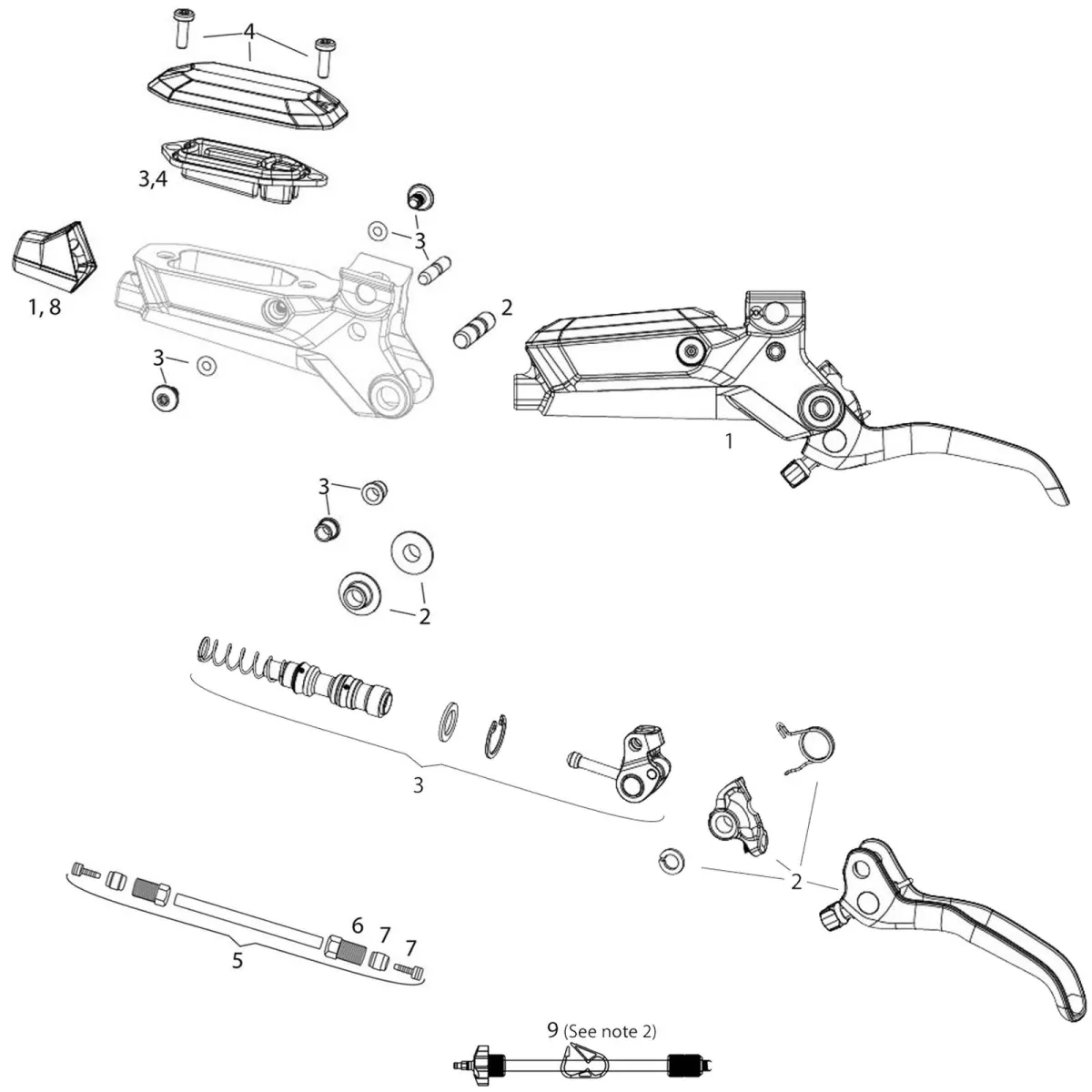 Sram MAVEN Bronze A1 spare part | Brake lever, dark polar anodised, without clamp