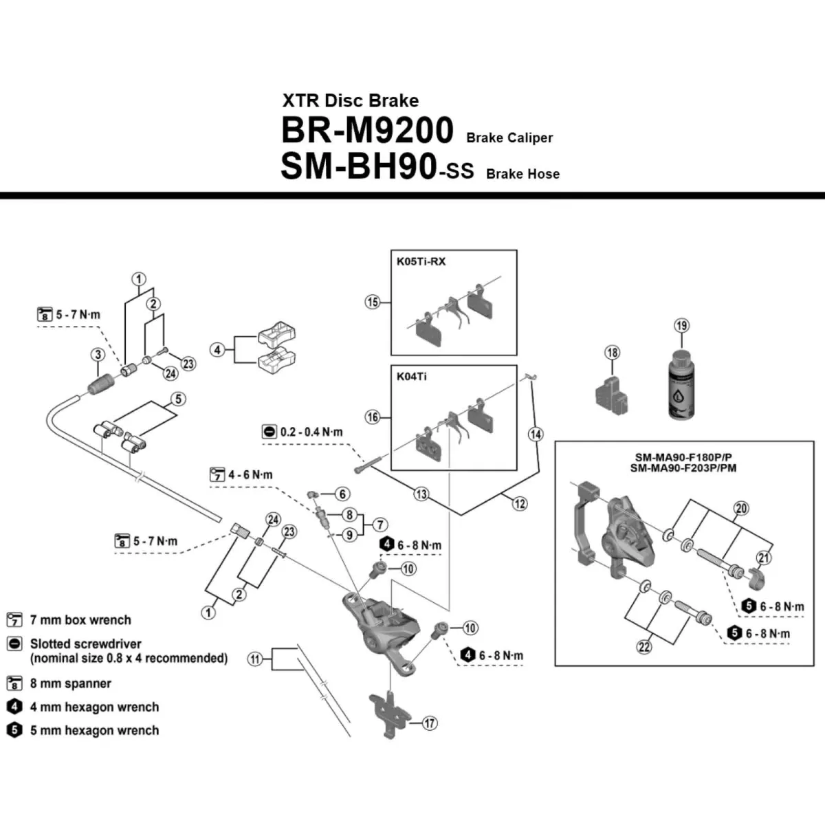 Shimano XTR M9200 XC disc brake, 2-piston, front wheel, left-hand lever