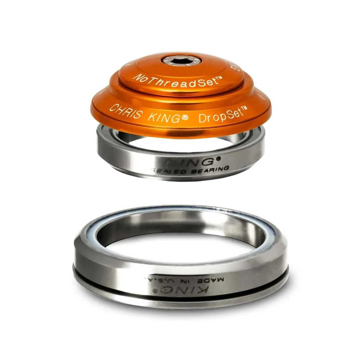 Chris King DropSet 3 Tapered Headset 1 1/8 - 1.5 inches, matt mango | matt mango IS41/28.6 - IS52/40