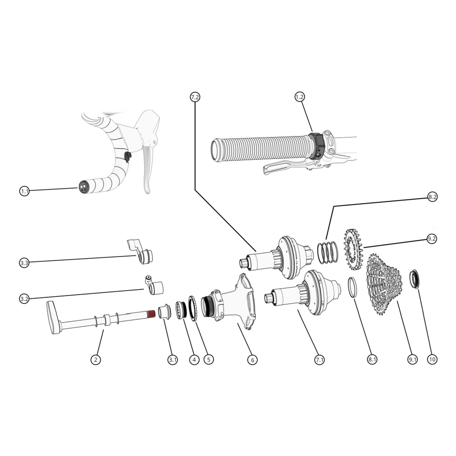 Classified Powershift threaded end for thru-axle M12x1.75mm – length 21.5mm