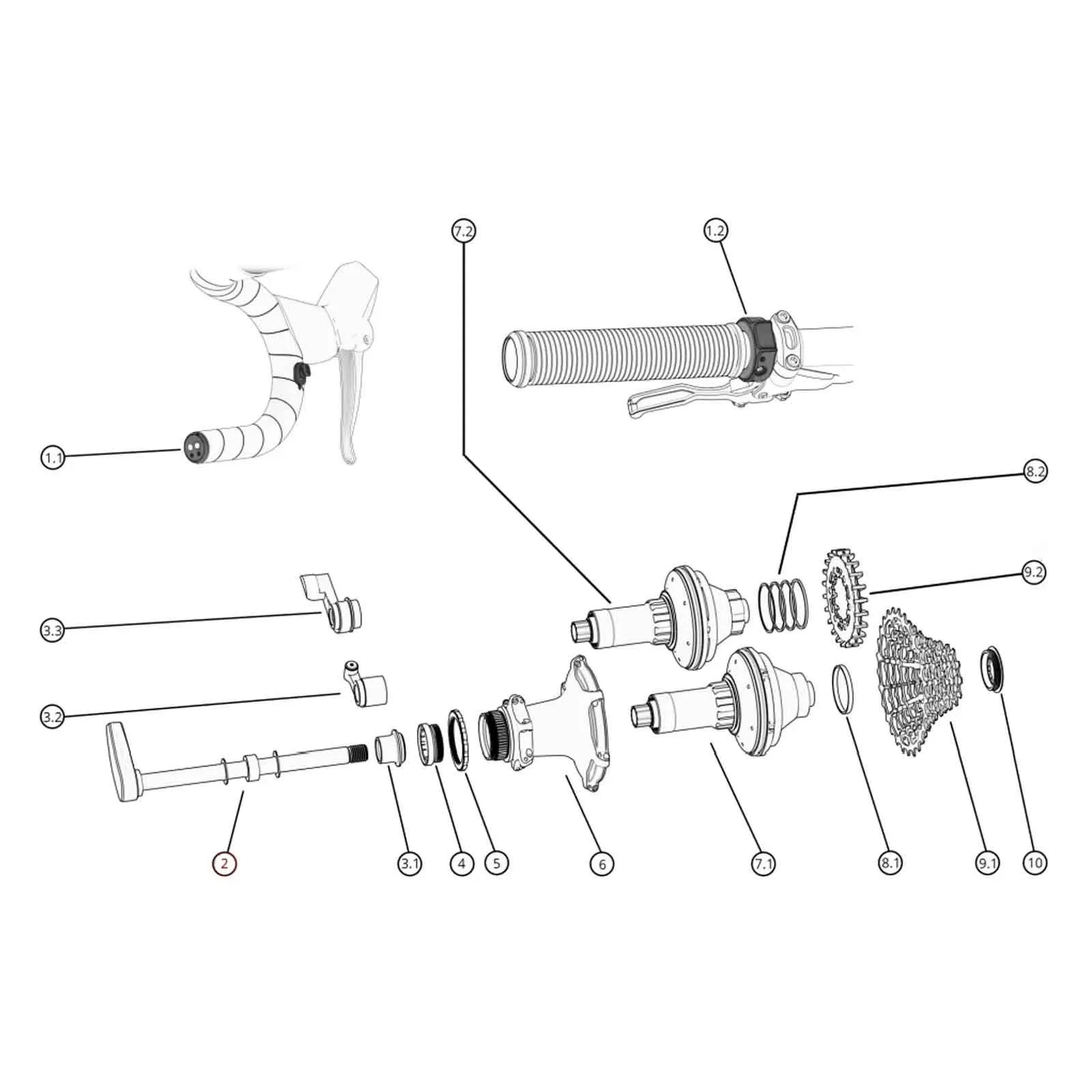 Classified Powershift threaded end for thru-axle M12x1.0mm – length 13mm