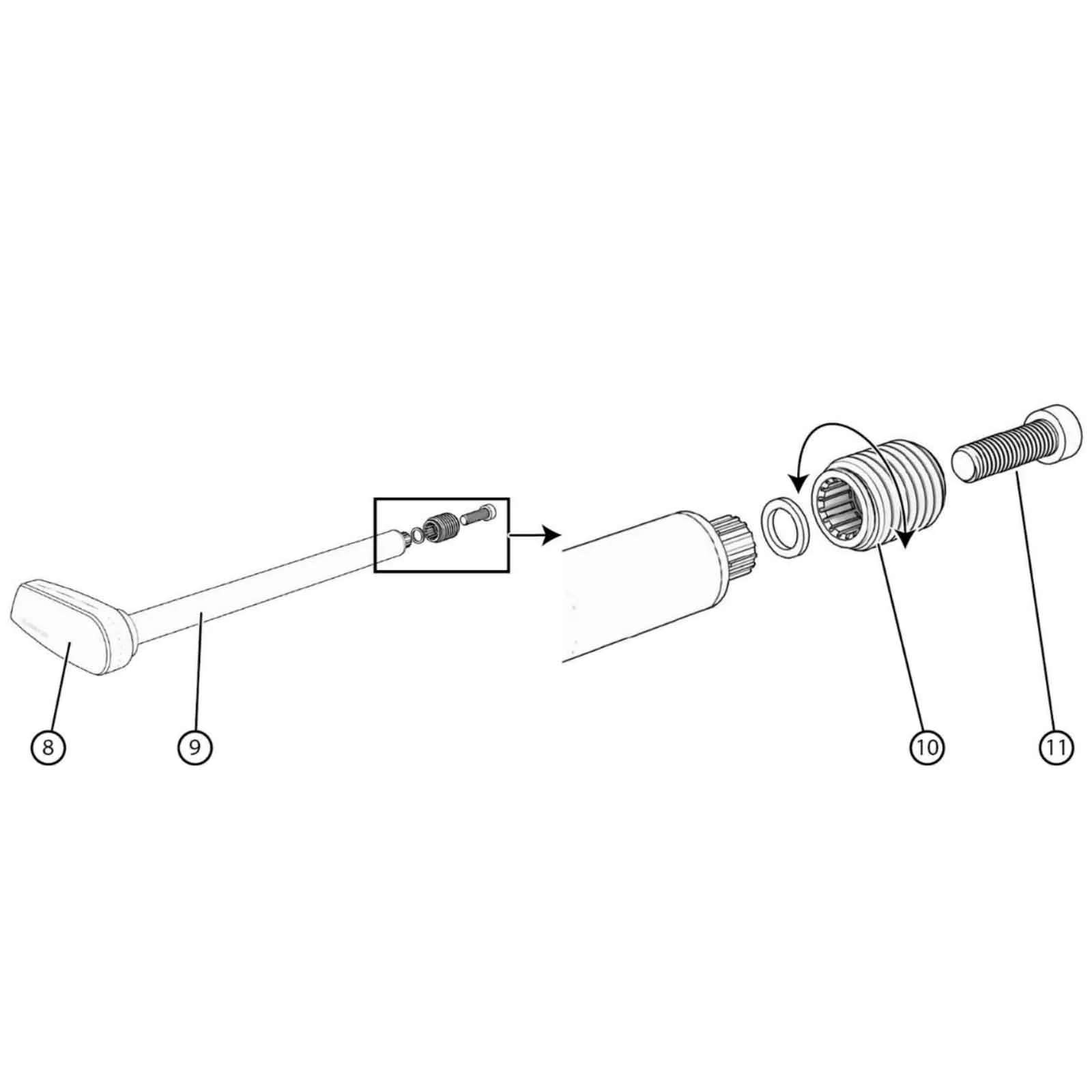 Classified Powershift threaded end for thru-axle M12x1.0mm – length 17.5mm