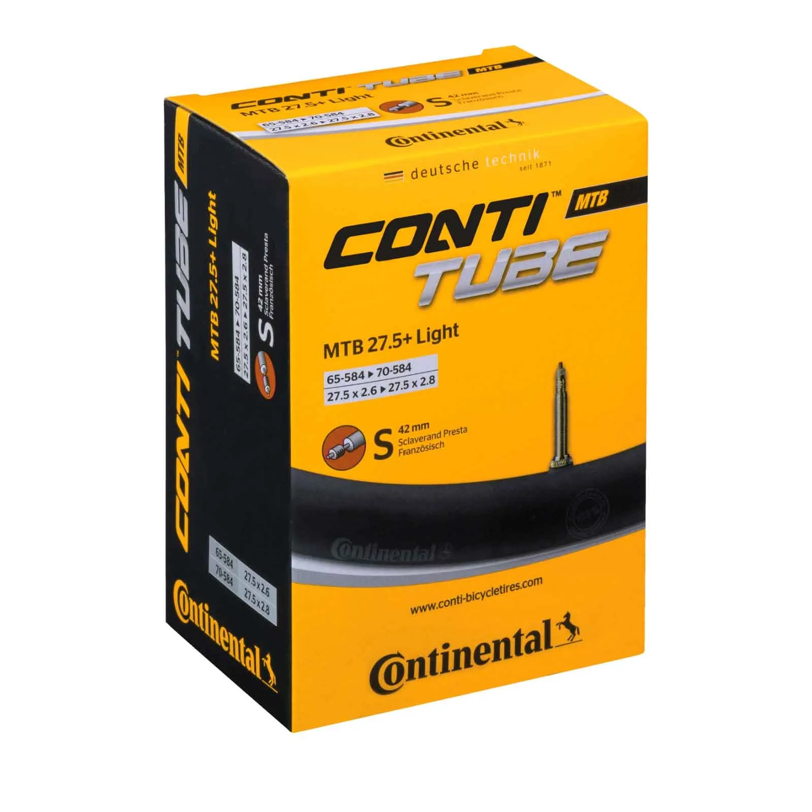 Continental Butyl Inner Tube MTB Wide Light 27.5+ inches x 2.6–2.8 | Presta valve 42 mm