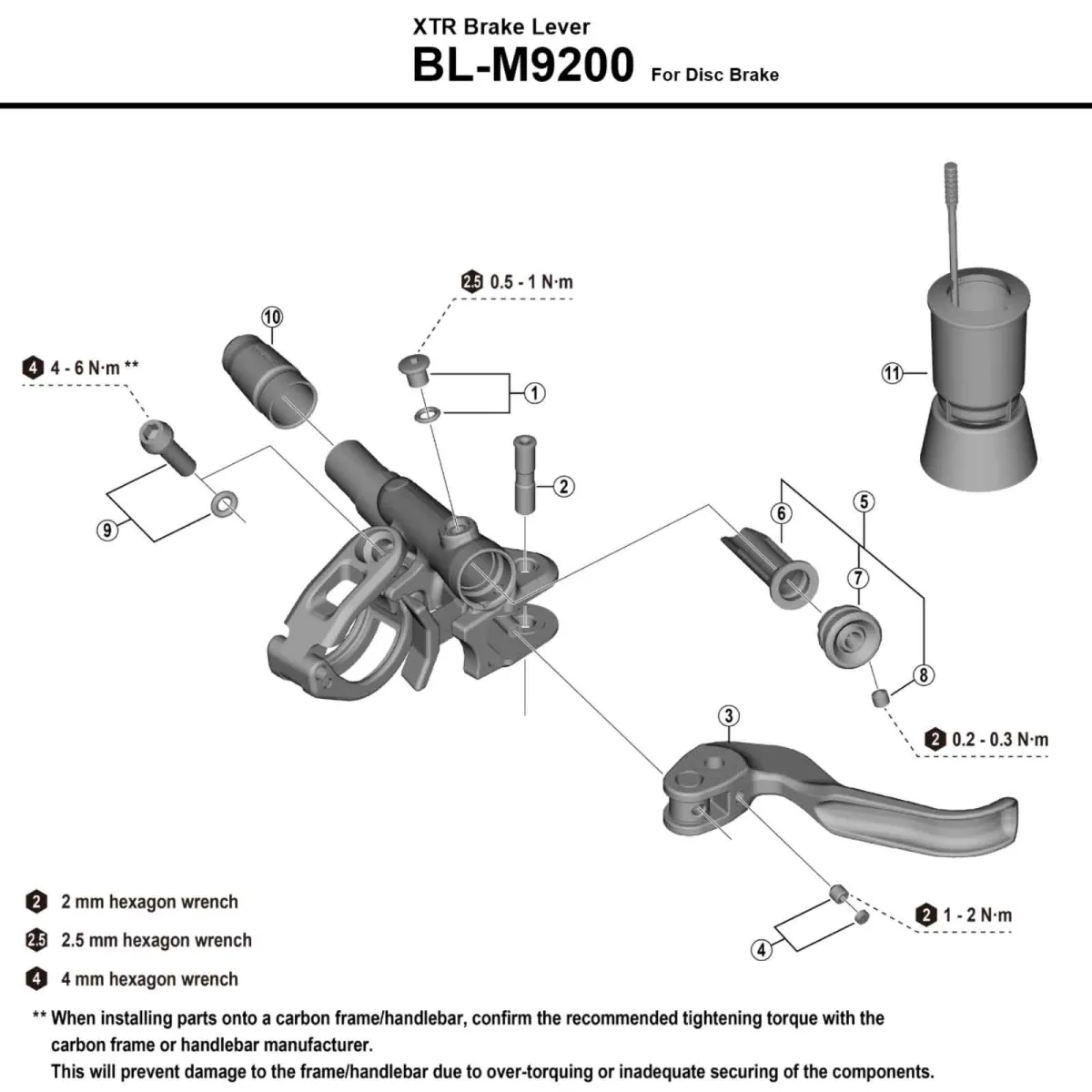 Shimano XTR M9200 XC disc brake set, 2-piston, complete