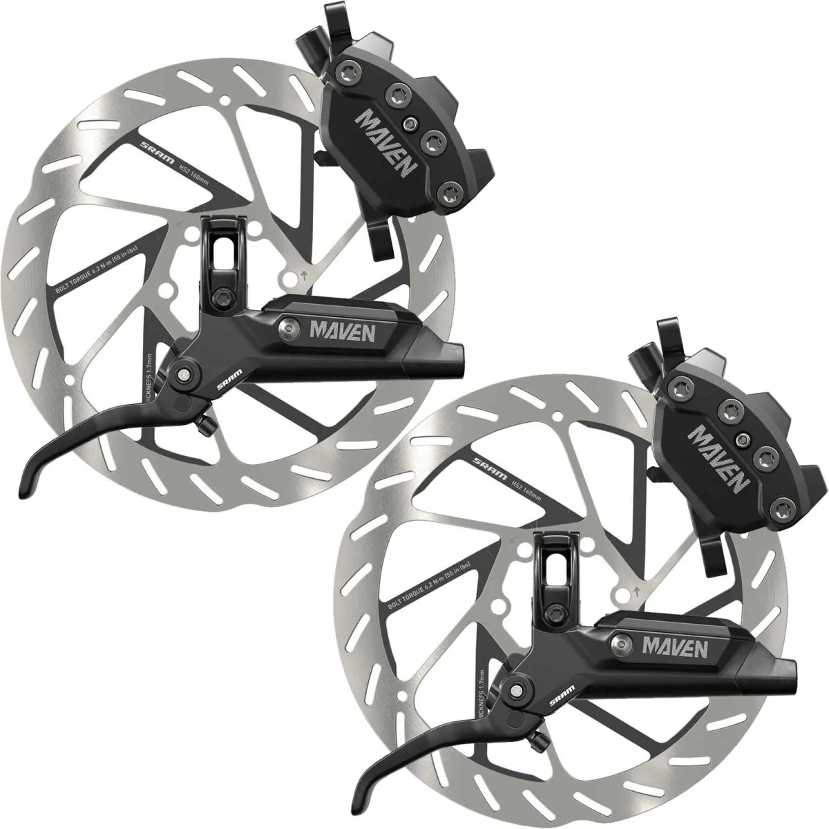Sram MAVEN Base Disc Set Brakes + HS2 Disc Brake Rotors 6-hole