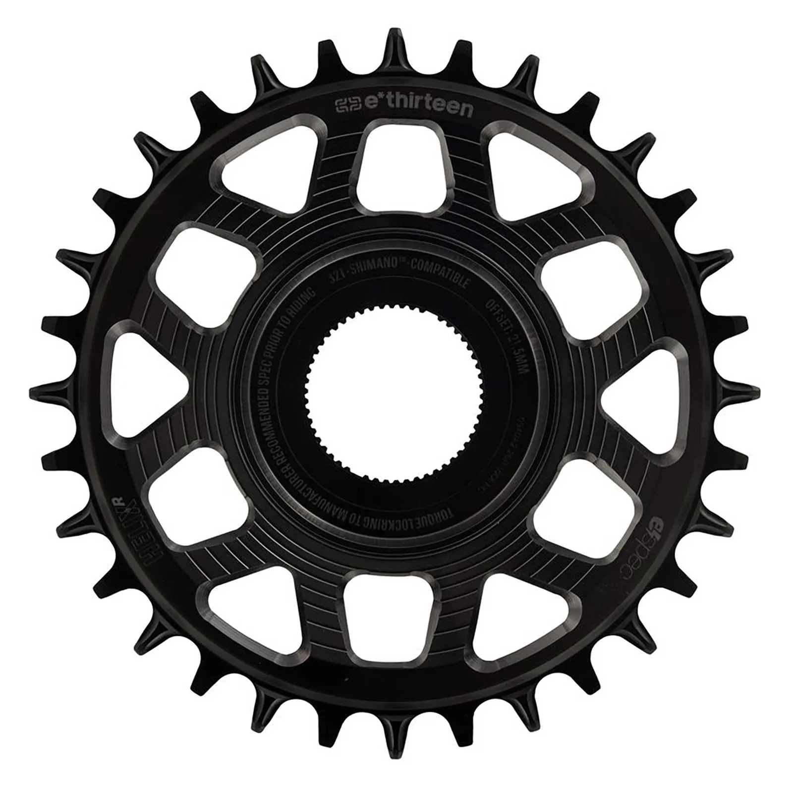 e*thirteen Helix R E-bike chainring | Shimano EP8 / E8000 Direct-Mount | Black aluminium Boost 34 teeth