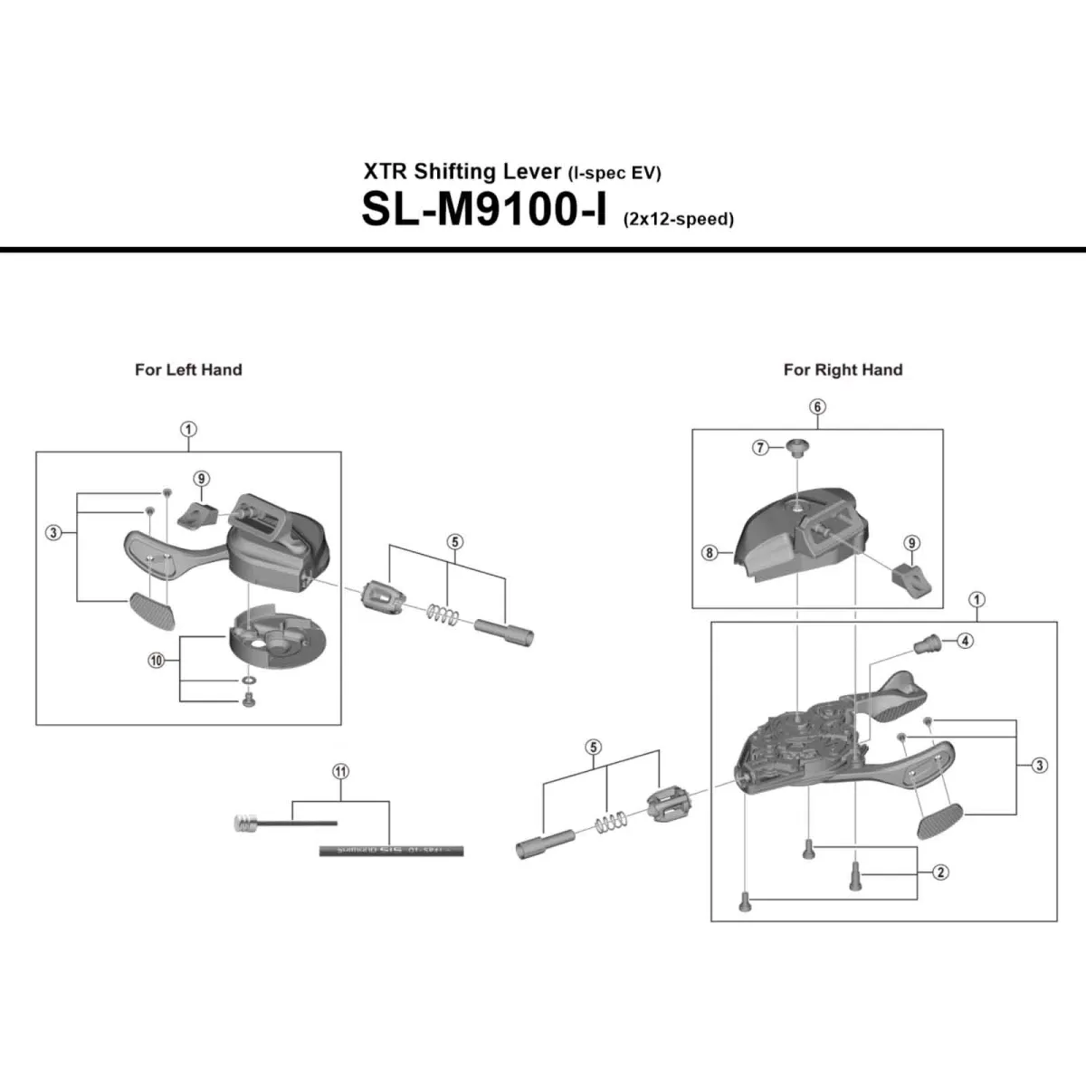 Shimano XTR Shift Lever SL-M9100 Spare Part | I spec EV Left Shift Lever Assembly