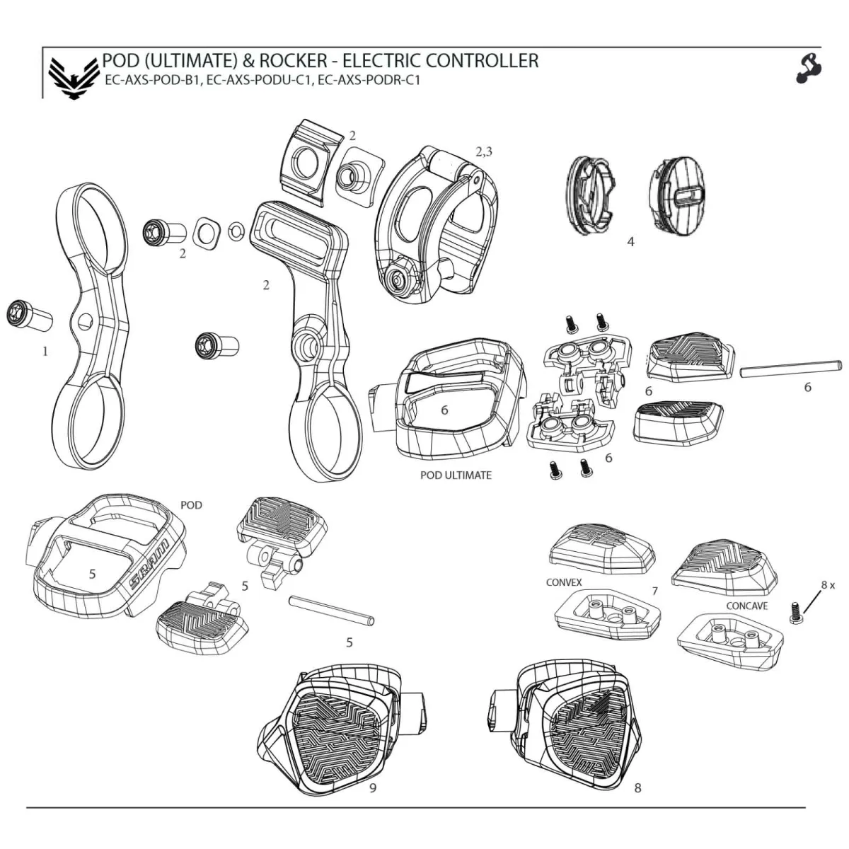 Sram AXS POD Ultimate C1 Spare Part | HMI Module Cover Kit