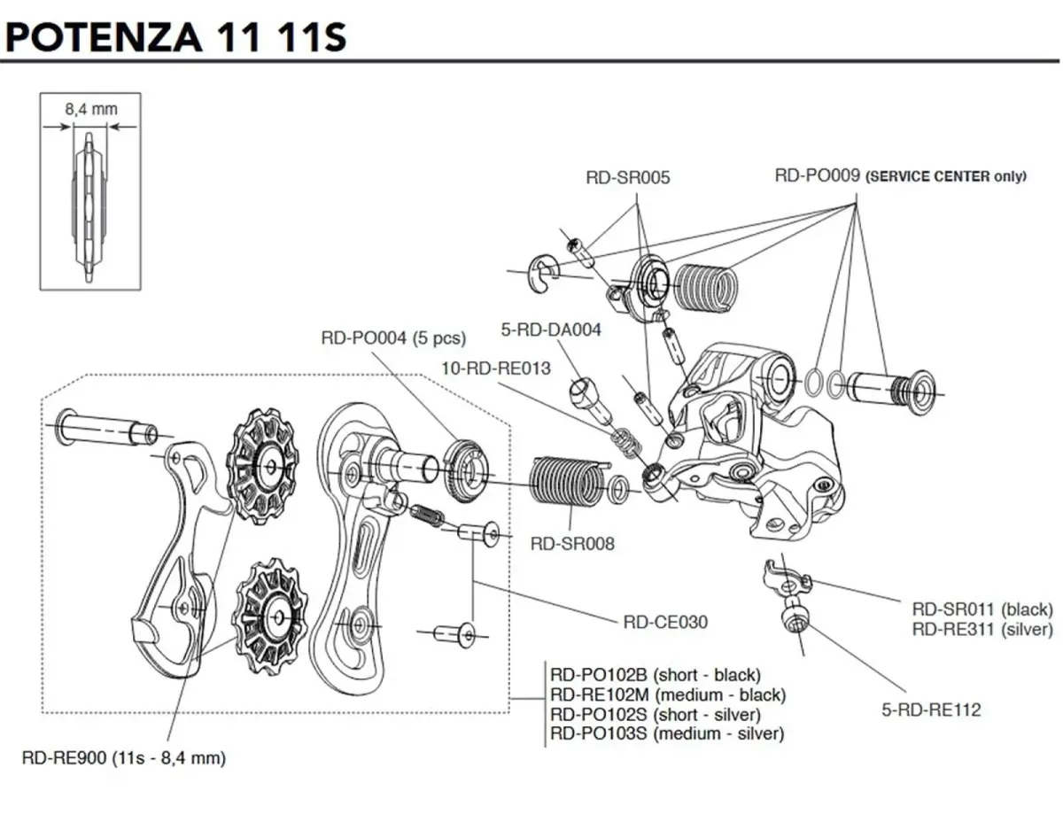 Campagnolo Rear Derailleur Spare Part RD-DA004 | Cable Tensioner 1 piece