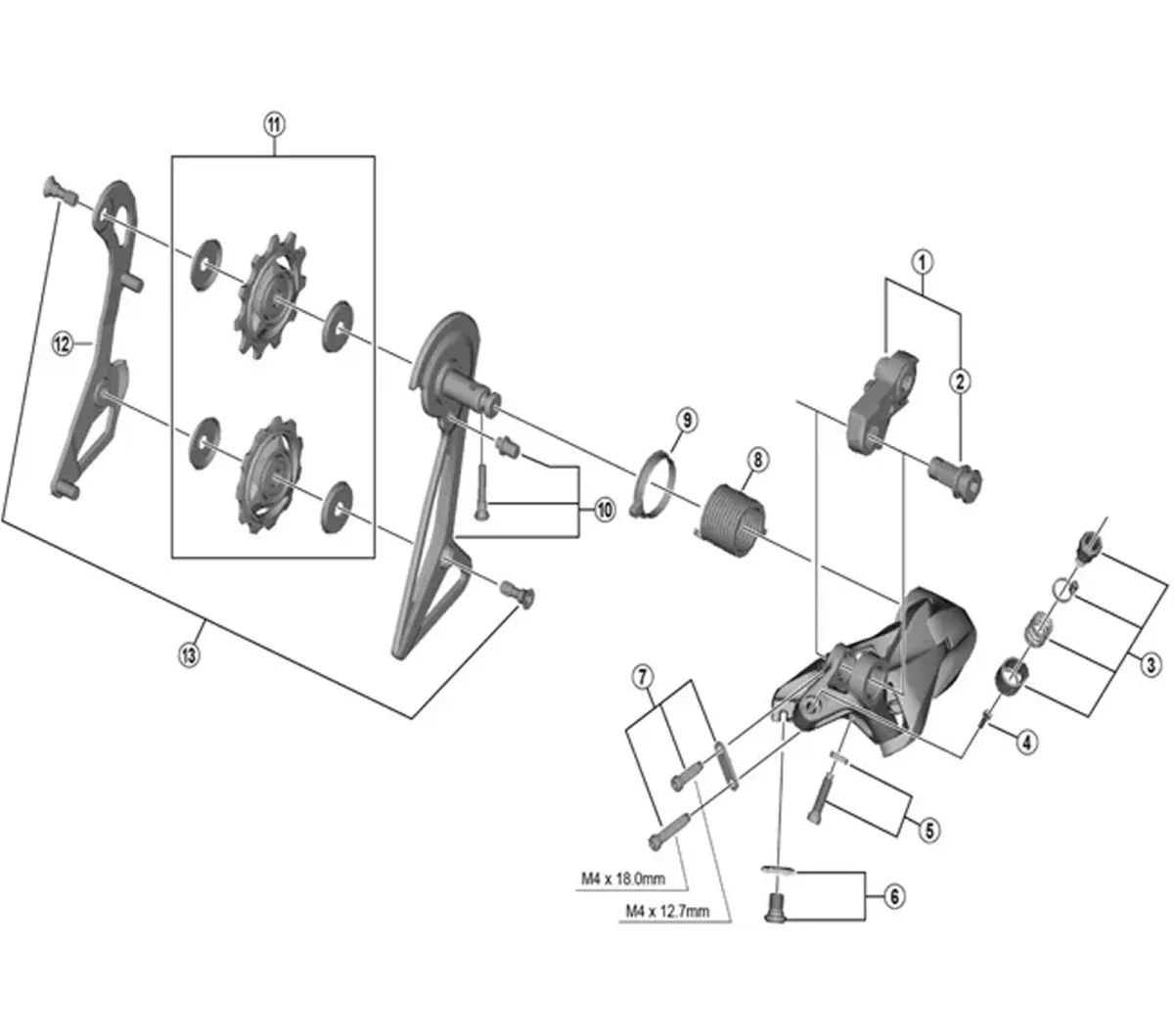 Shimano DURA-ACE RD-R9100 Rear Derailleur Spare Part | Complete Cable Mounting Screw No. 6