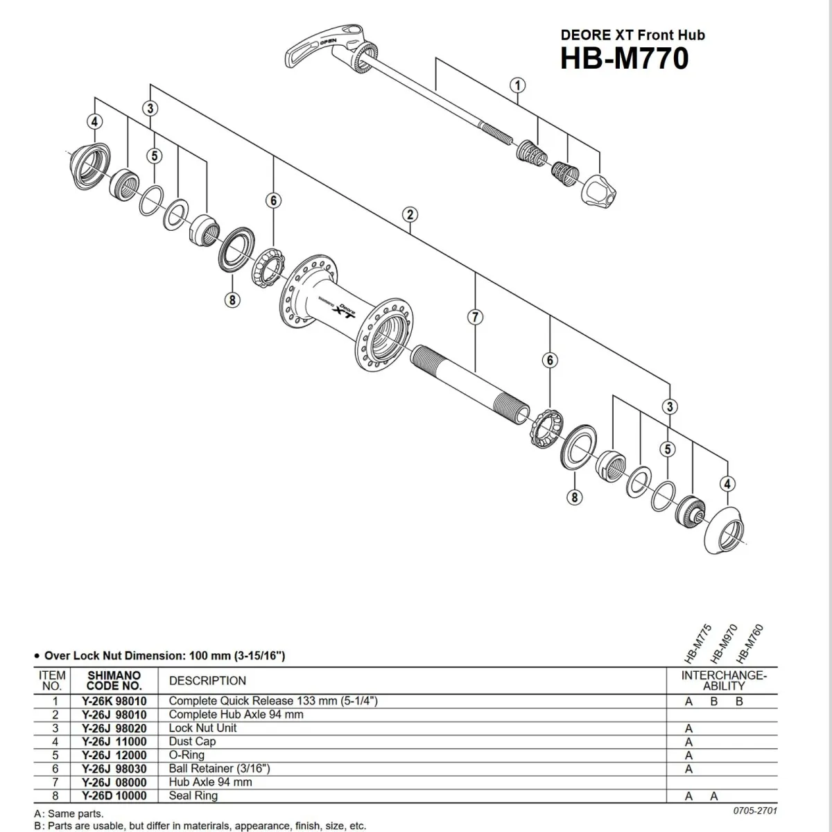 Shimano Ultegra / Deore XT front and rear hub spare part | Ball bearing 3/16 inch