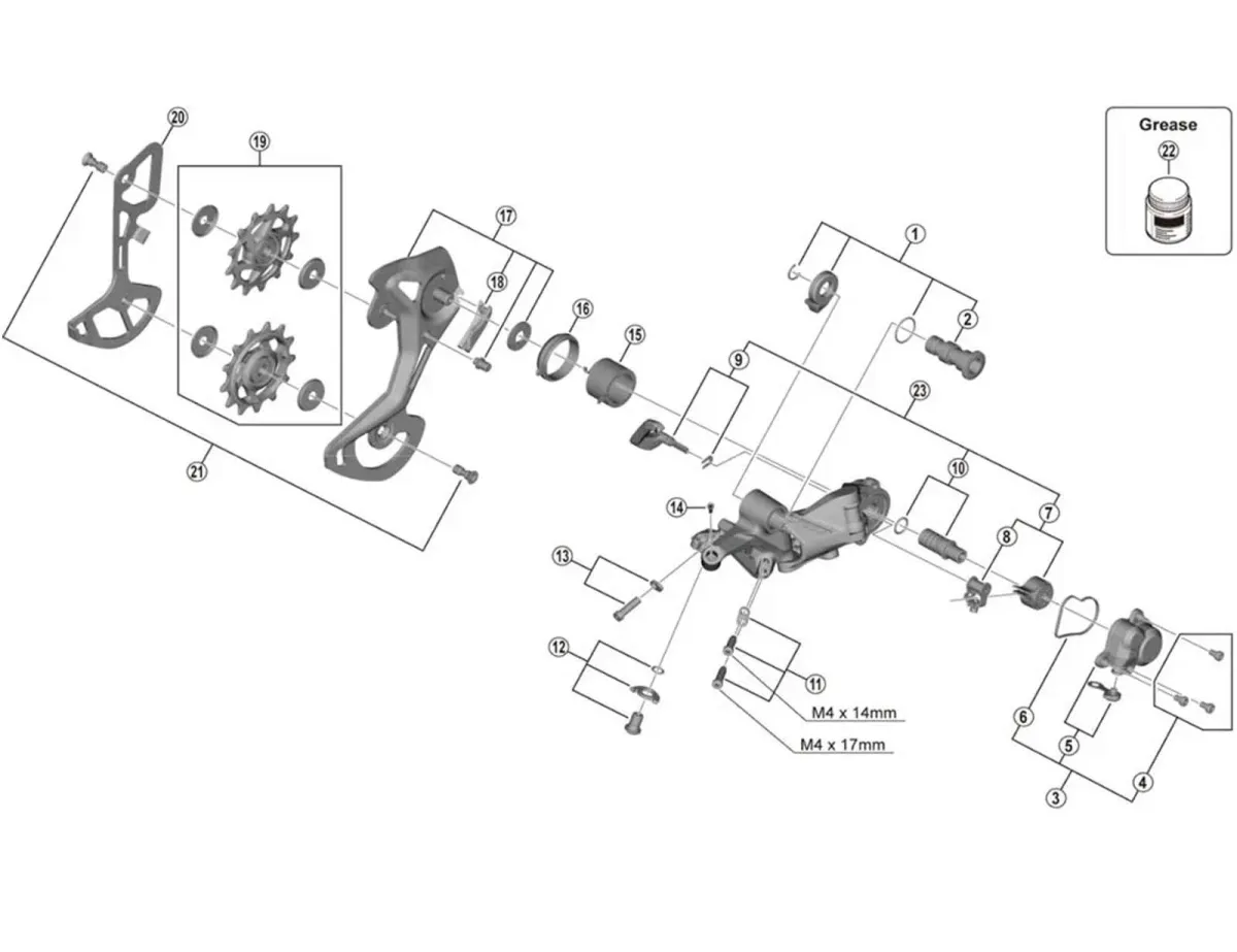 Shimano XTR RD-M9100 Rear Derailleur Spare Part | Stop Screws, Complete Set No. 11