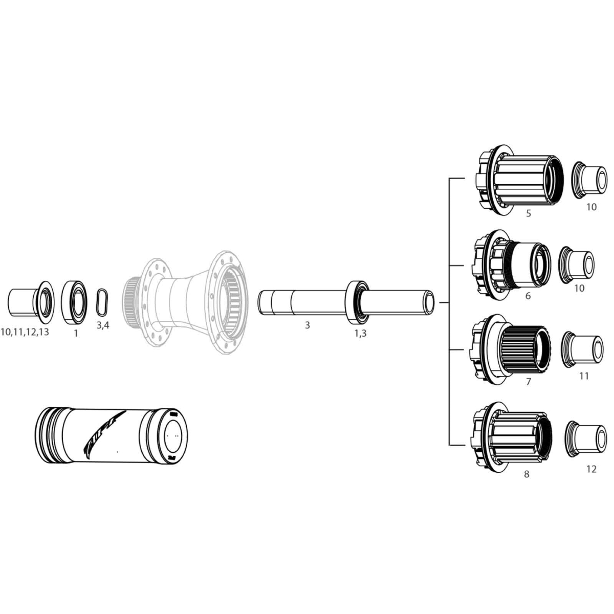 Zipp Freehub Body ZR1 - ZM2SL | Sram XDR