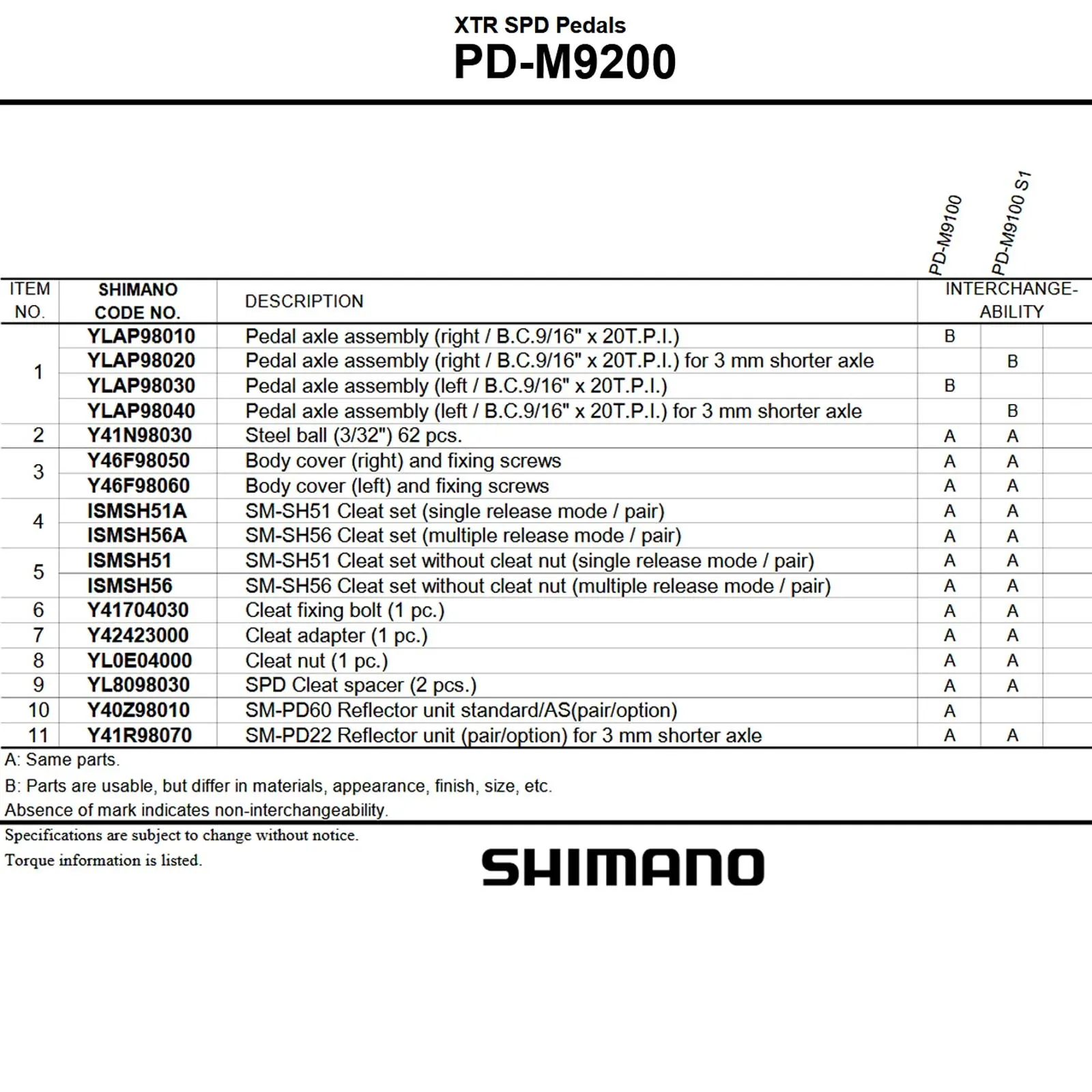 Shimano XTR Pedal Spare Part | Left Footplate