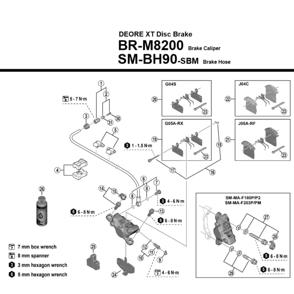 Shimano Deore XT M8200 XC Disc Brake 2-Piston | 170 mm I-Spec EV Rear Wheel Right-Hand Mount