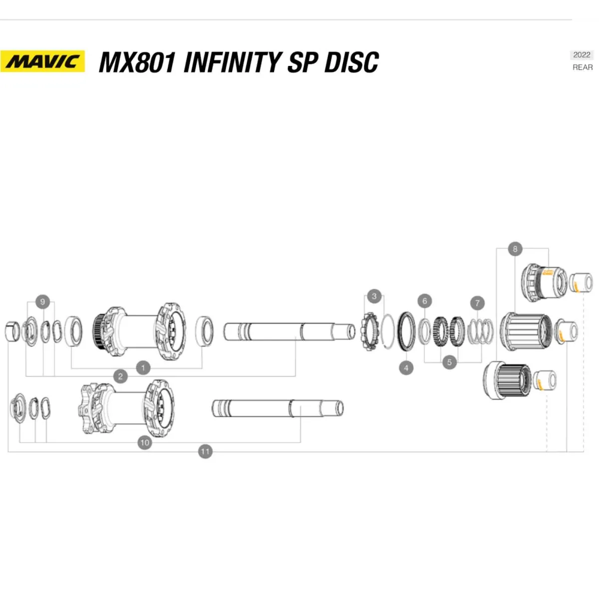 Mavic hub bearings, type 6903 | Rear wheel | 17x30x7 mm, set of 2