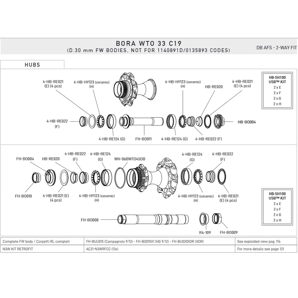 Campagnolo Rear Wheel Retrofit Kit Cone Bearing | N3W Conversion Kit
