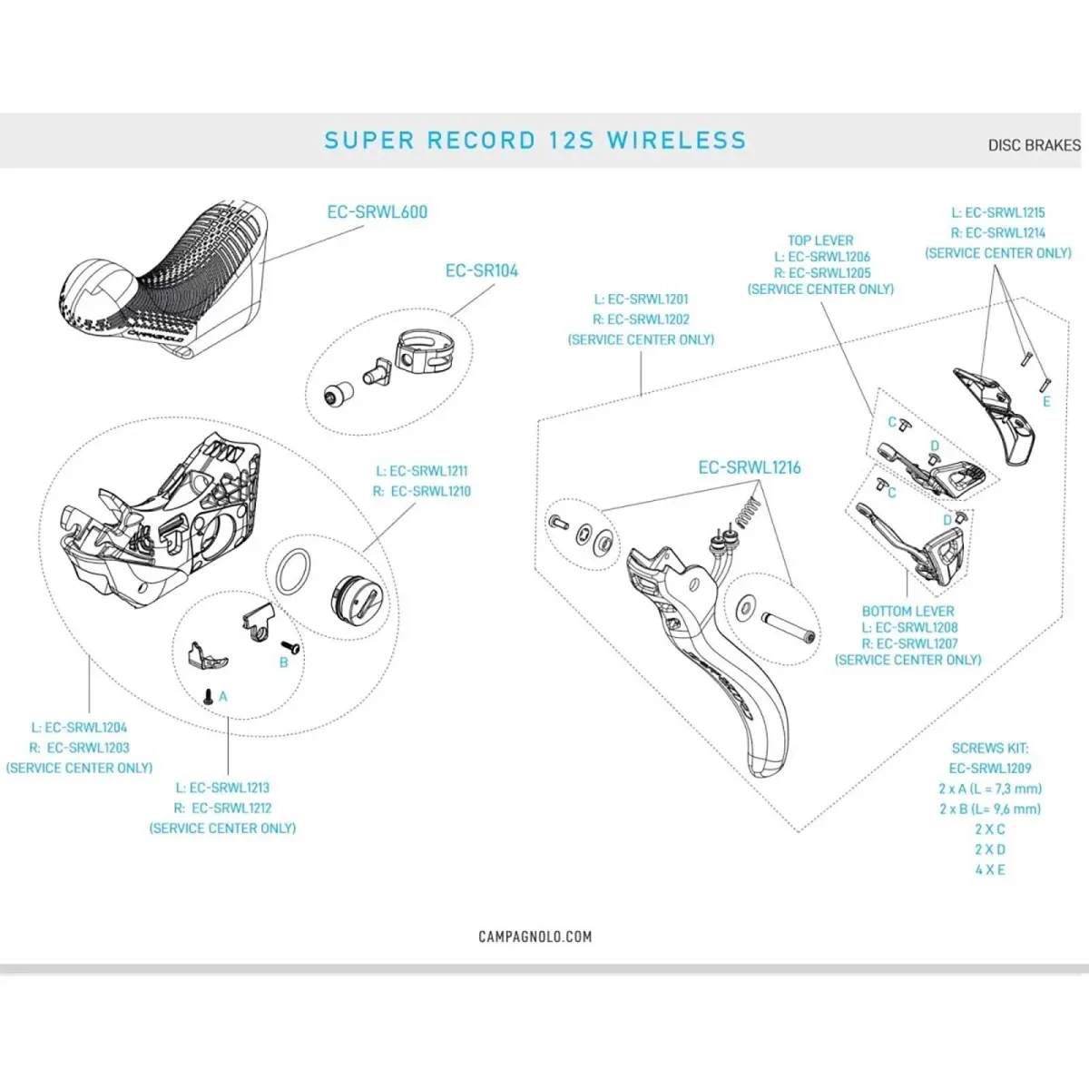 Campagnolo Super Record WRL 12S Brake/Shift Lever Spare Part | Right-hand battery cover