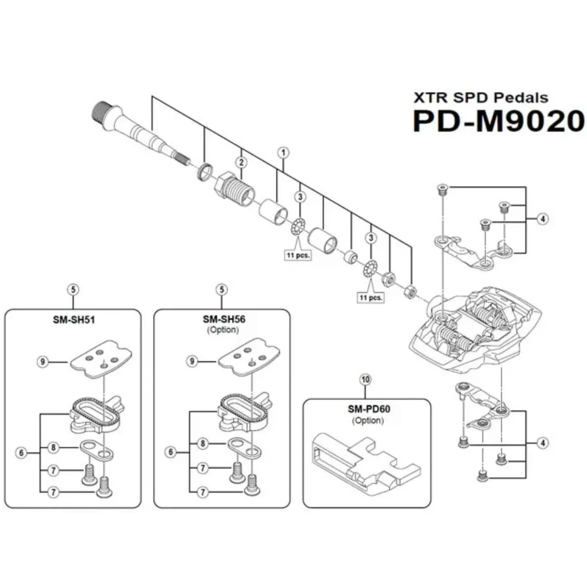 Shimano XTR Locking Sleeve for Left Axle, Pedals PD-M9000/9020 No. 2