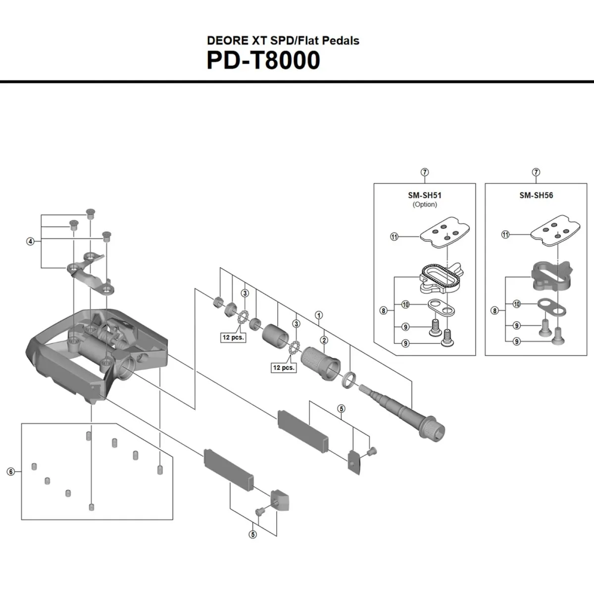 Shimano Deore XT SPD Pedals PD-M8000 / M8120 | Replacement cleats with screws (left)