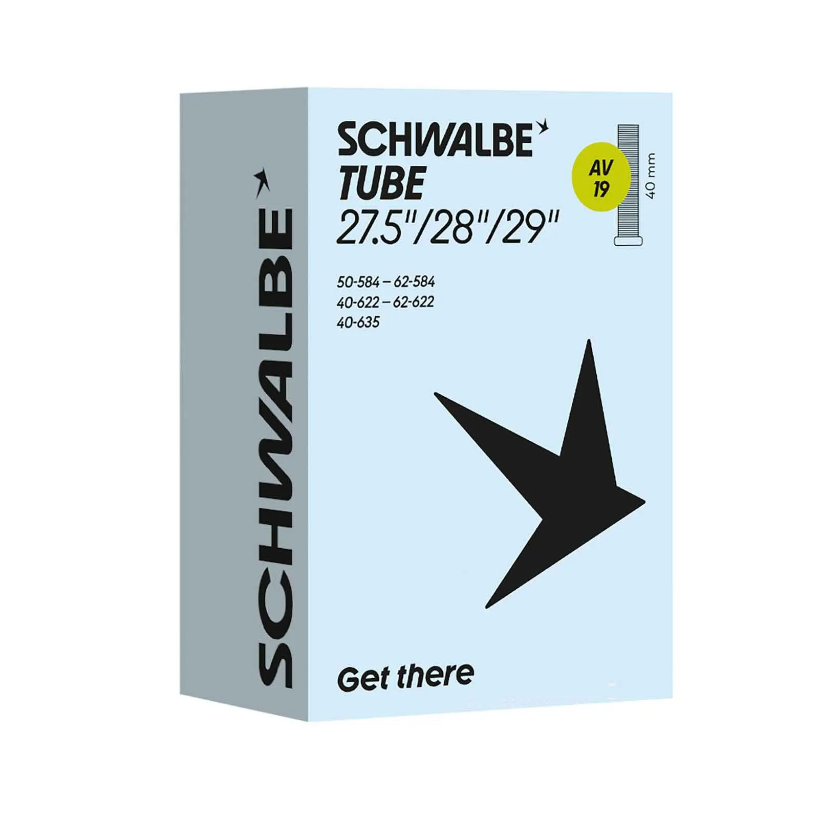 Schwalbe AV19 Inner Tube | 29/28/27.5 inches x 1.5–2.4, Schrader valve, 40 mm