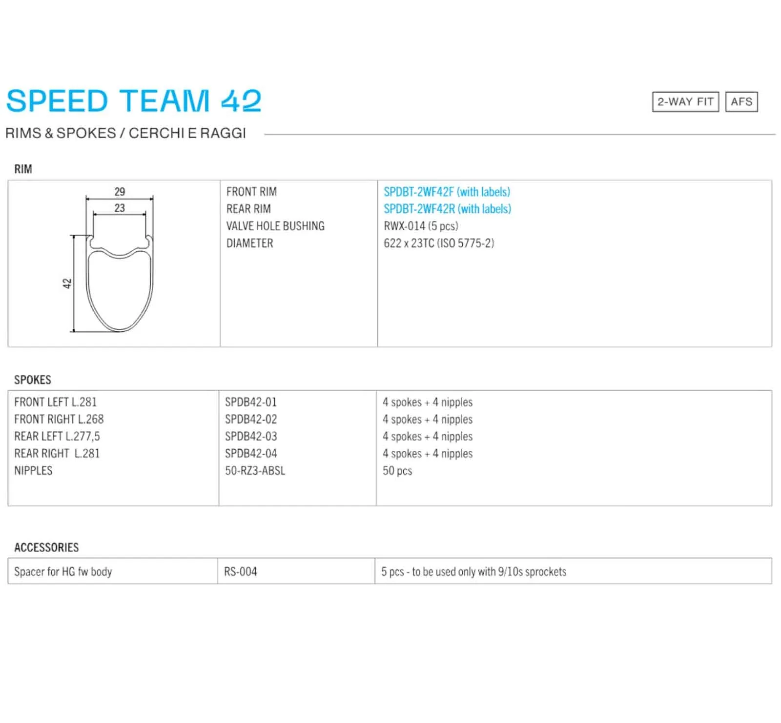 Fulcrum Speed Team 42 DB C23 wheelset 2-Way Fit Disc Centerlock Rotor HG11