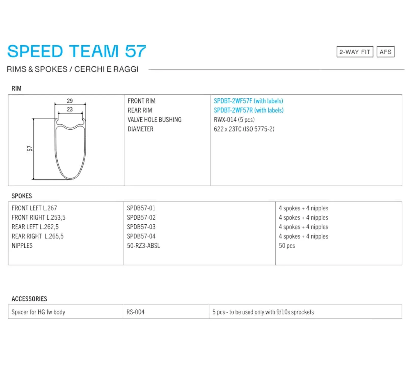 Fulcrum Speed Team 57 DB C23 wheelset 2-Way Fit Disc Centerlock Rotor Sram XDR