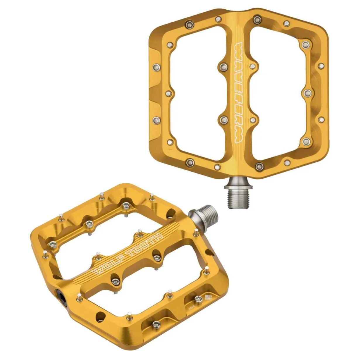 Wolf Tooth Waveform Platform Pedals Large Gold
