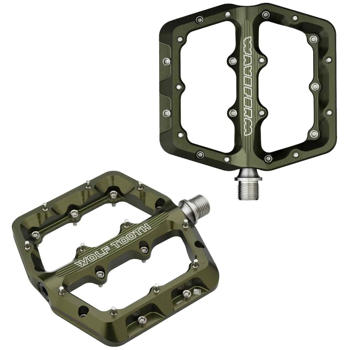 Wolf Tooth Waveform Platform Pedals Large Olive