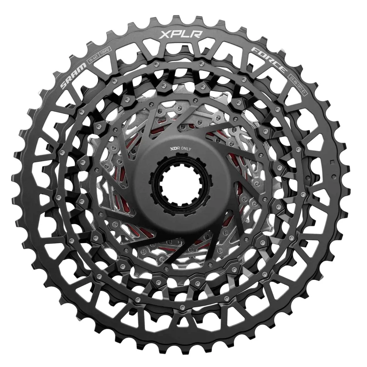 Sram Force XPLR AXS E1 cassette XG-1371 XDR 13-speed silver 10-46 teeth