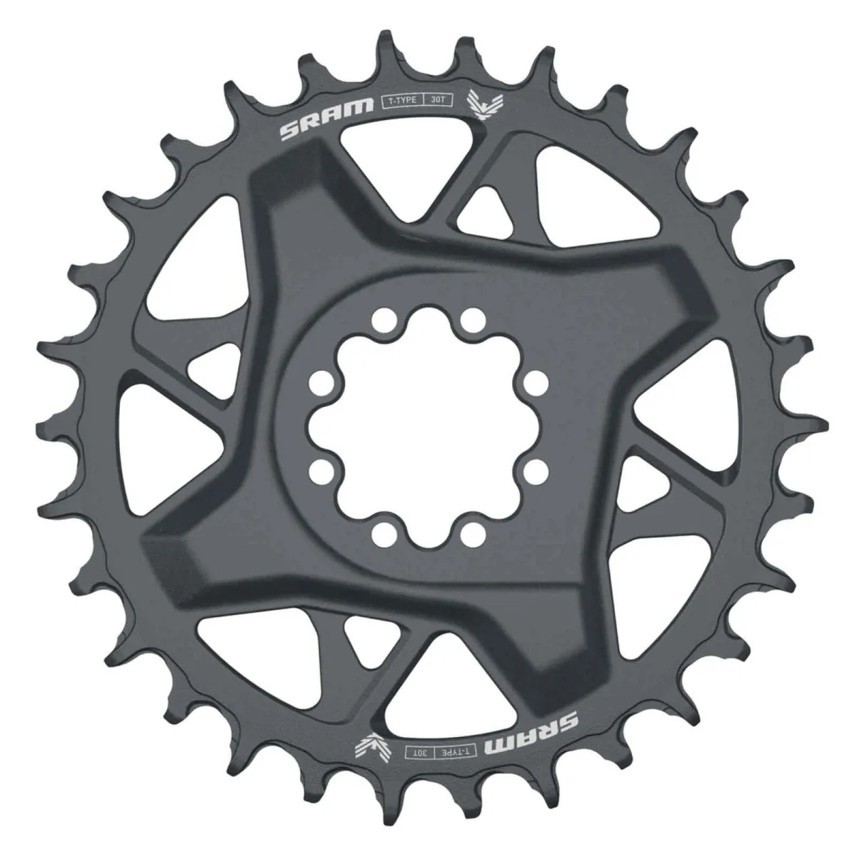 Sram GX Eagle T-Type chainring, 8-hole, DM, 3mm offset, black, 30 teeth