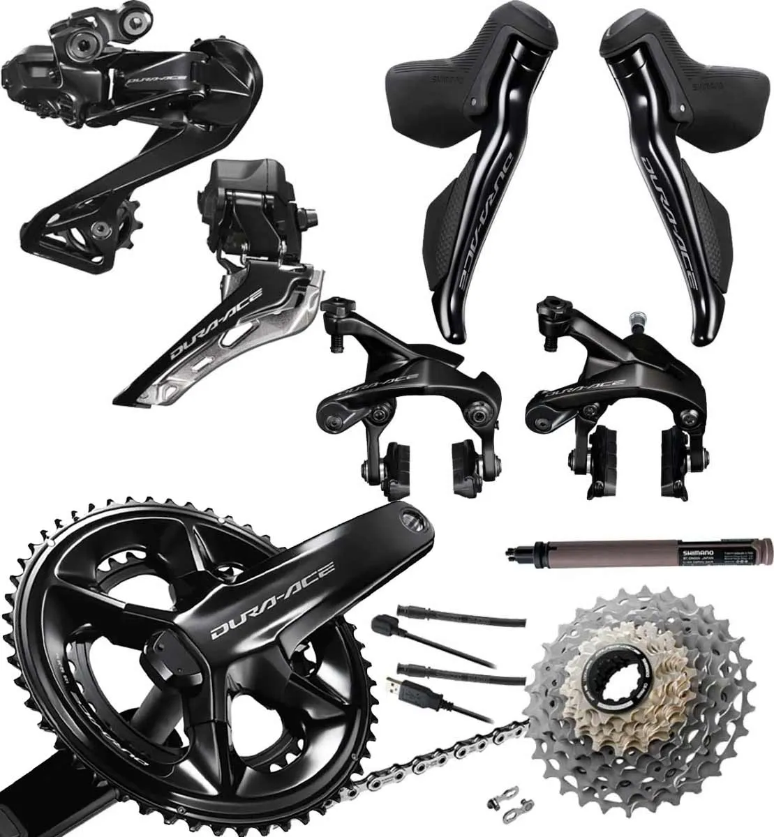 Shimano DURA-ACE Di2 Groupset R9250P Rim Brake 12x2-speed with Power Meter FC-R9200-P