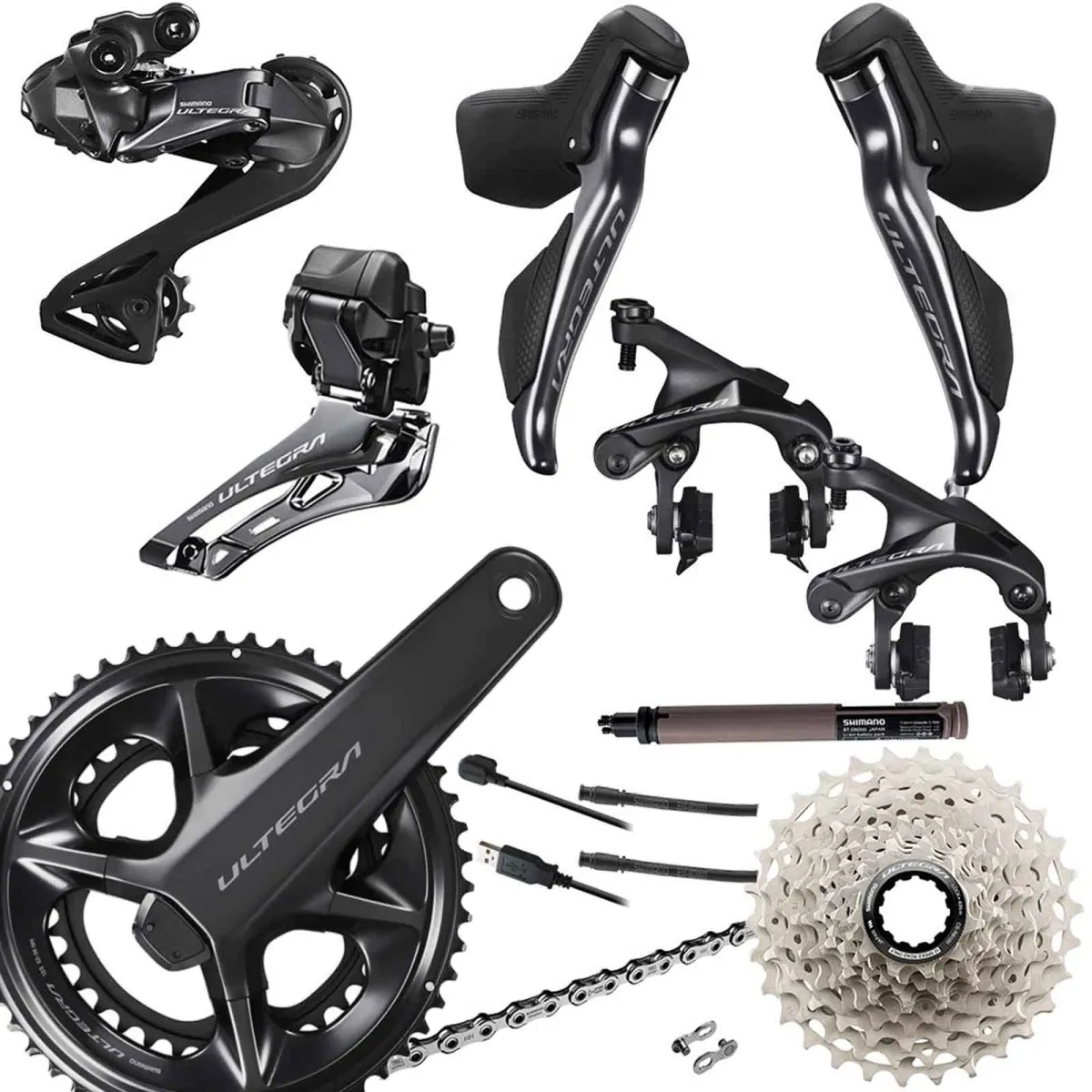 Shimano Ultegra Di2 Groupset R8150 Rim-Brake 12x2-speed with Power Meter FC-R8100-P