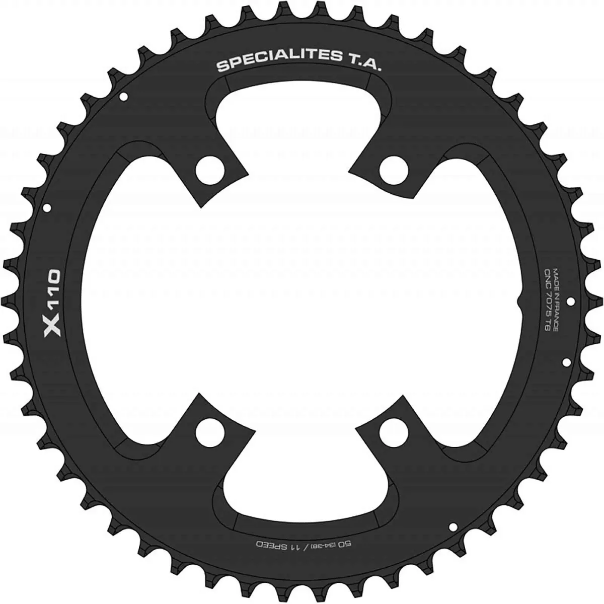 TA Specialite X110 11-speed chainring Shimano Road 56 teeth outer black