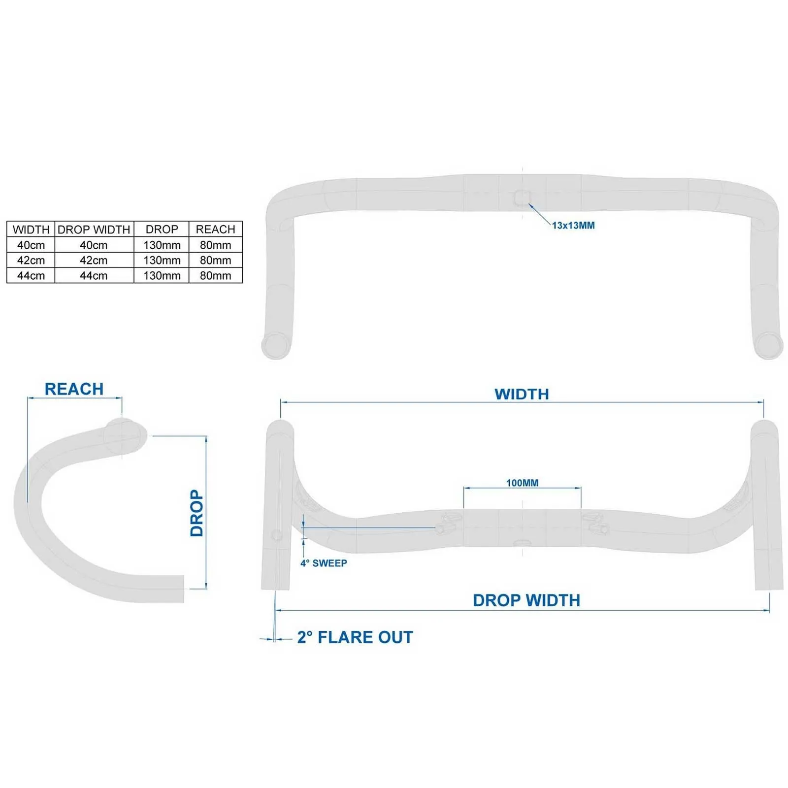 Ritchey Superlogic Evo Curve Carbon Road Bike Handlebars 4°/2° Width 42 cm Black 31.8 mm
